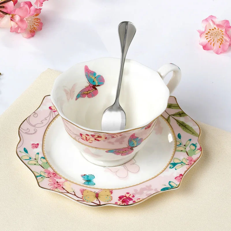 Керамическая чайная кофейная чашка из костяного фарфора блюдца традиционные
