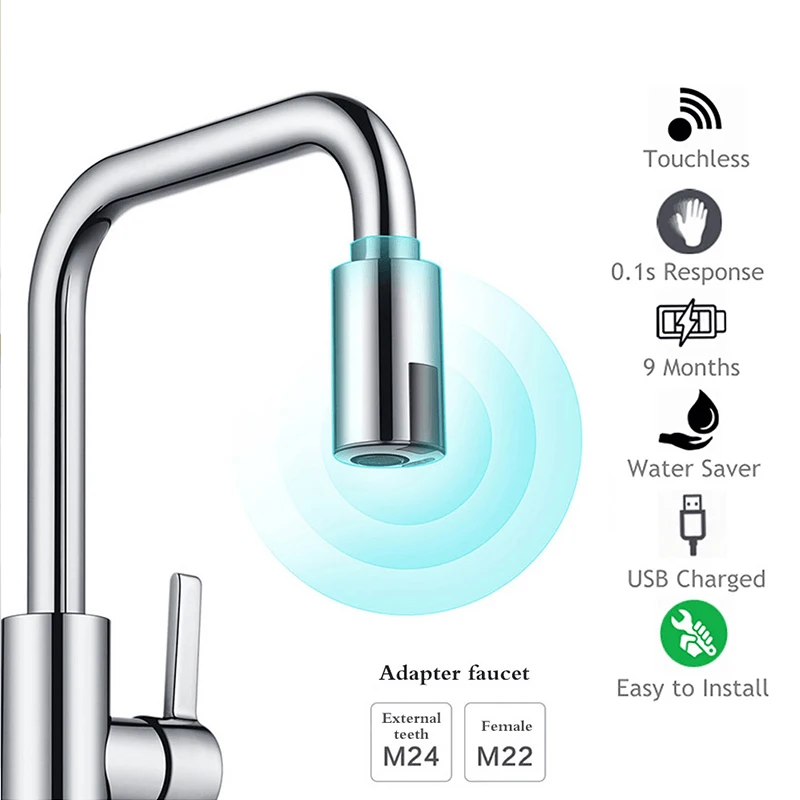 

Smart Sensor Faucet Mouth Touchless Faucet Spray Head Replacement for Kitchen Sink