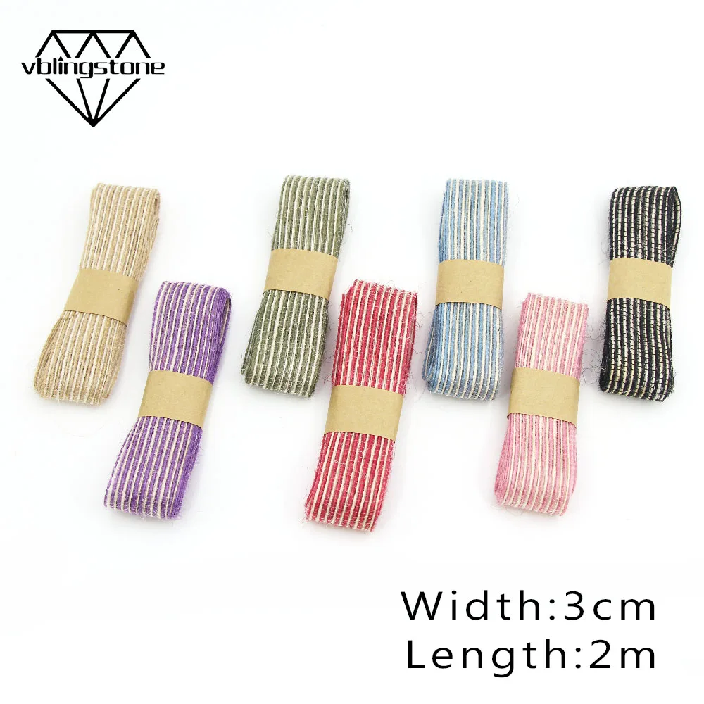 2 м/лот 3 см Milti-Colors лента из джута мешковины для свадьбы/рождественской вечеринки