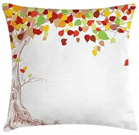 

Pooizsdzzz Fall Throw Pillow Cushion Cover, Tree Leaves View from The Bot Mother Earth Theme Features Artsy Illuration Print,