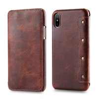 solque real genuine leather flip cover case for iphone x xs max xr cell phone luxury retro vintage card holder wallet book case