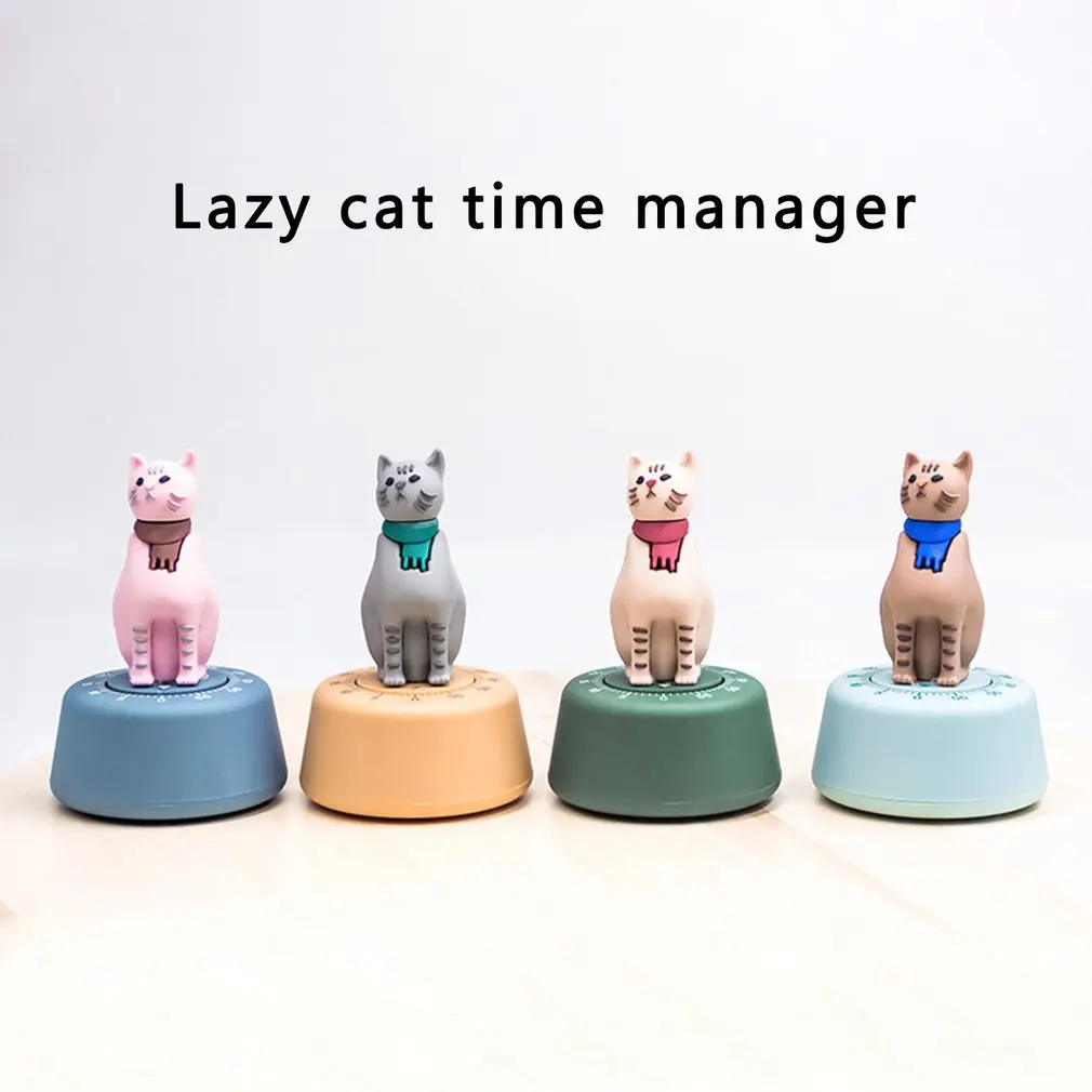 

Lazy Cat Timer Lesson Time Manager Kitchen Timer Mechanical Reminder Cute Cartoon Creative Timer Kitchen Tools