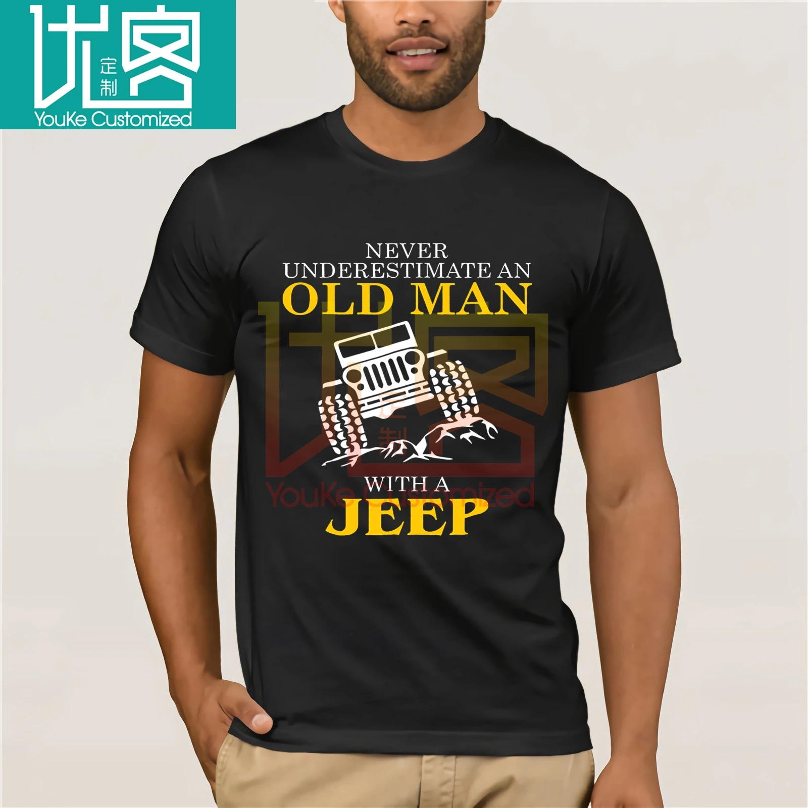 

Old Man With A Jeeps tee! 2020 Summer men's Short Sleeve T-Shirt