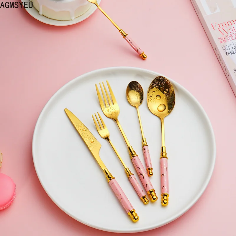 Набор простых столовых приборов AGMSYEU из нержавеющей стали столовые приборы для