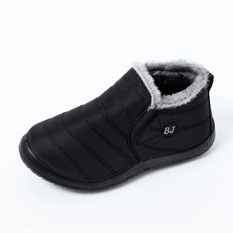 Snow Boots 2020 Warm Fur Plush Insole Women Winter Square Heels Flock Ankle Shoes Overshoes Woman | Обувь
