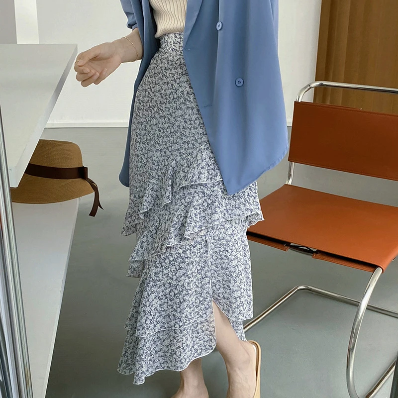 

summer fashion women's skirt plaid denim zaraing female 2021 y2k mini high waist gothic fairy yarn a-line skirt