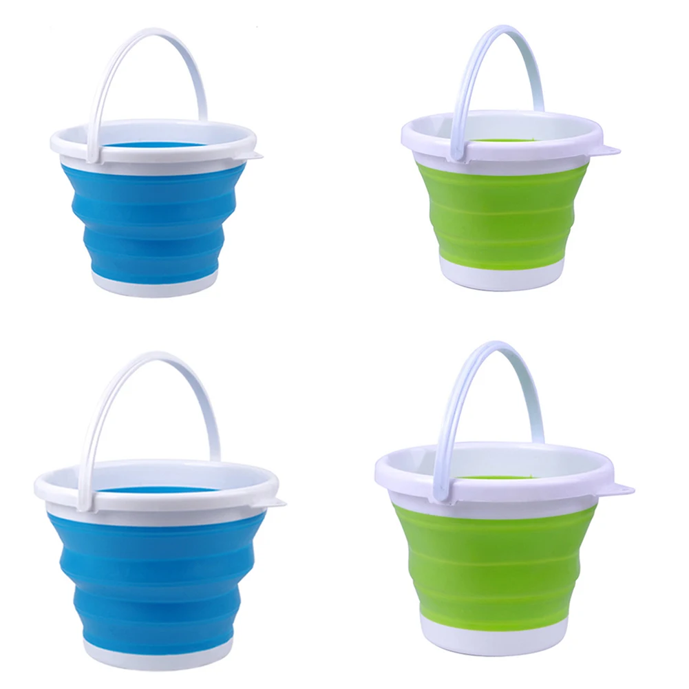 

5L/3L Collapsible Bucket Portable Folding Bucket Lid Silicone Car Washing Bucket Children Outdoor Fishing Travel Home Storage
