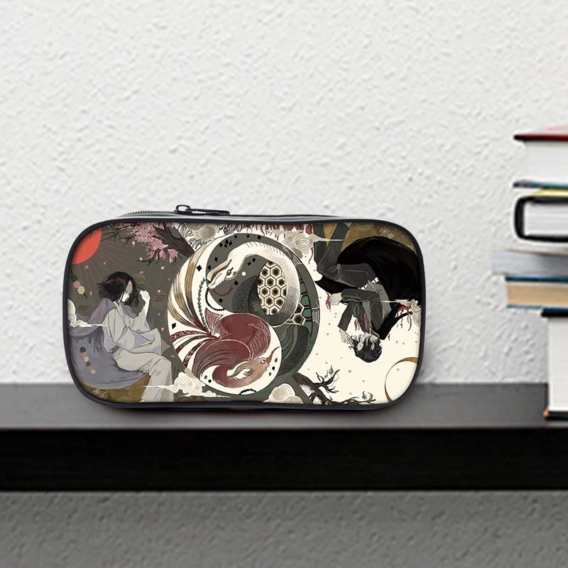 

1Pc New Anime Demon Slayer Kimetsu No Yaiba Cute Printed Big Capacity Zipper Pen Bag Pencil Case Stationery School Supplies Gift