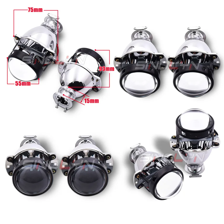 

Sinolyn 2,0 дюймовые светодиодсветодиодный дневные ходовые огни «ангельские глазки» для передних фар H4 H7, автомобильные мини-линзы, фары, использование H1 HID тюнинг «сделай сам»