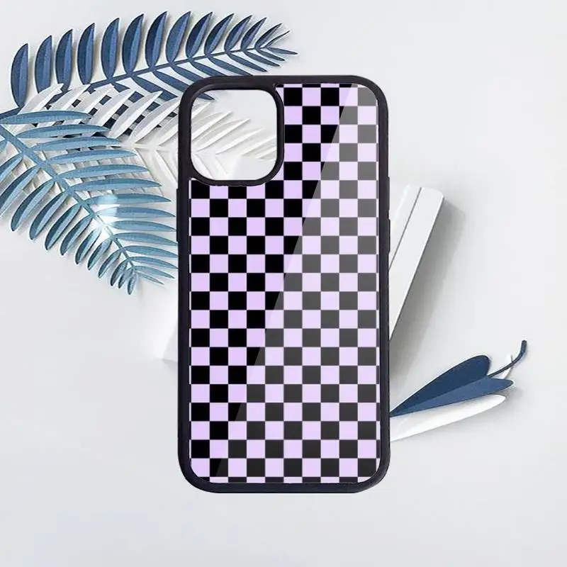 

checkered sunflower pattern Phone Case PC for iPhone 11 12 pro XS MAX 8 7 6 6S Plus X 5S SE 2020 XR