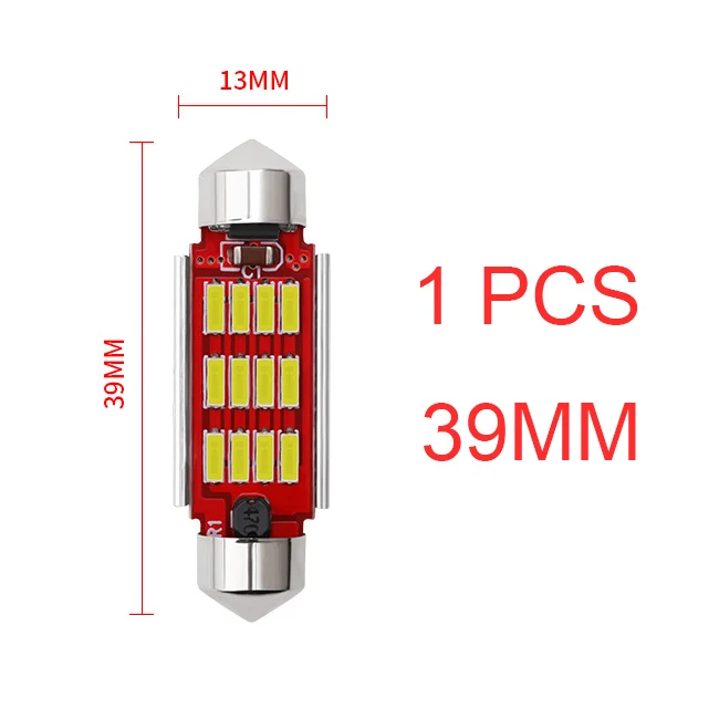 1PCS 39mm White BraveWay 1 шт. 31 мм 36 мм 39 мм 41 мм светодиодный светильник C5W C10W супер яркий 4014 SMD Canbus без ошибок авто Интерьер Doom лампа для стайлинга автомобилей - Испускаемый цвет: 1PCS 39mm White