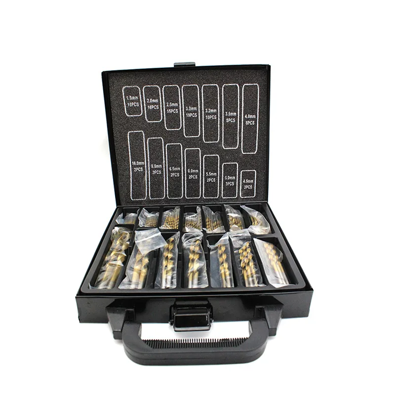 

99 шт. сверла с титановым покрытием HSS высокоскоростные стальные Сверла Набор инструментов высококачественные электроинструменты 1/1.5/2/2.5/3 м...