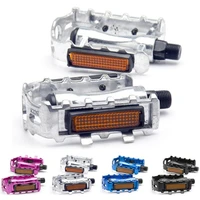 1 pair of mtb bike pedals universal reflective setting on both sides aluminum alloy anti slip pedals cycling riding equipment