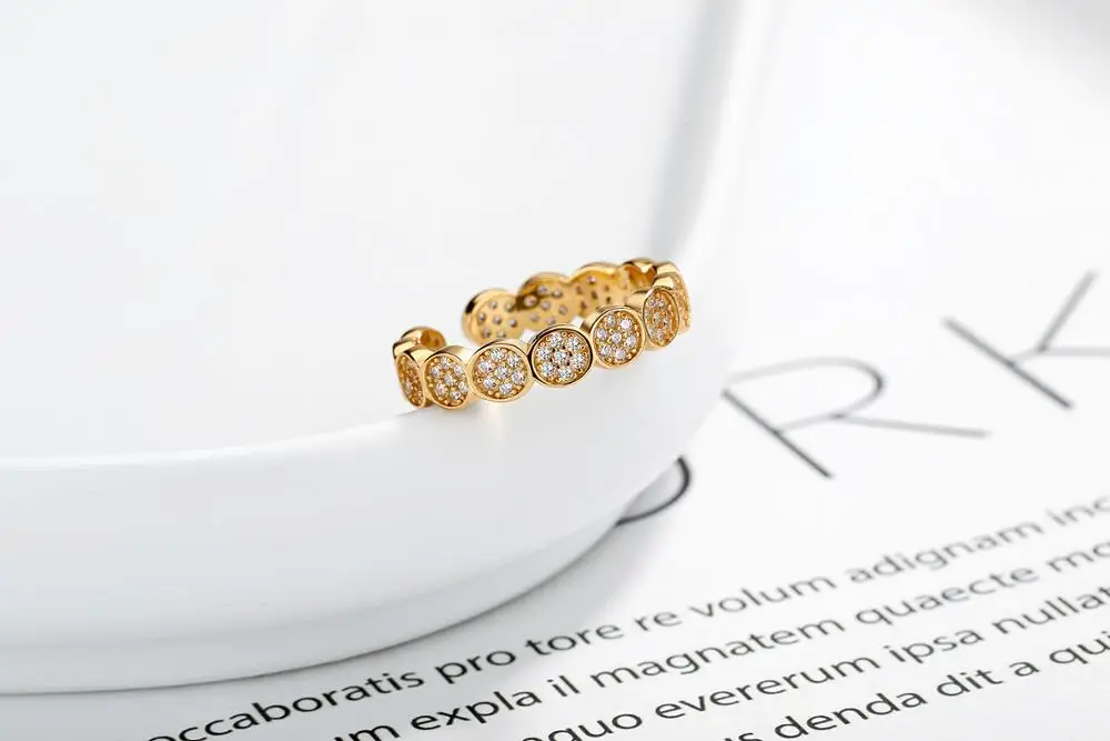 18 К позолоченное 100% подлинное 925 пробы Серебряное ювелирное изделие CZ набор из