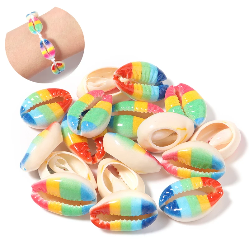 

20pcs/Lot 20x13mm Colorful Pattern Shell Beads For DIY Bracelet Crafts Decoration Accessories Jewelry Making Beads Wholesale