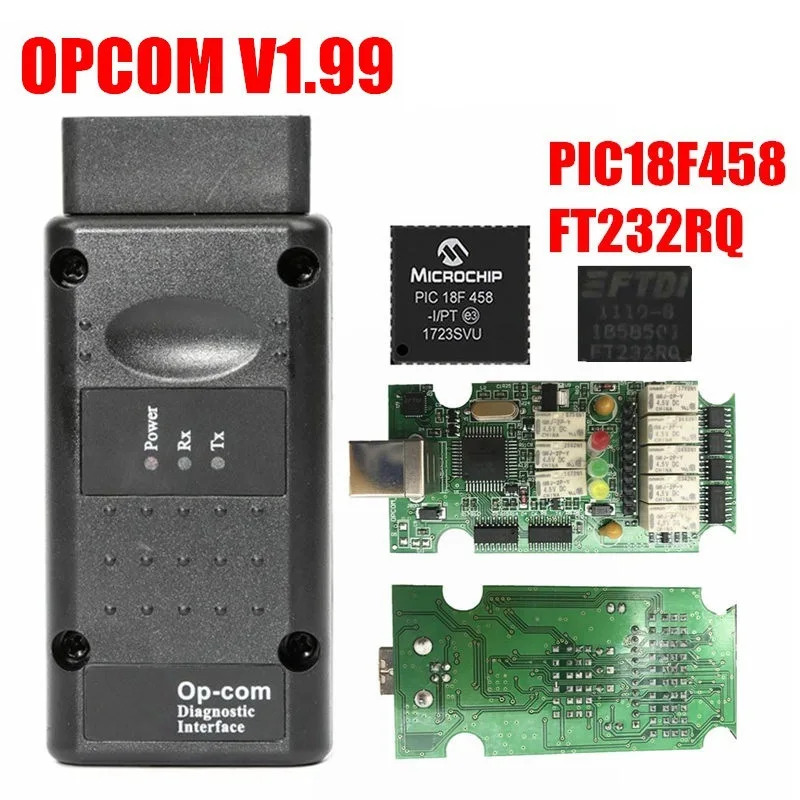 

Opcom V1.99 FTDI PIC18F458 2014V OBD2 scanner