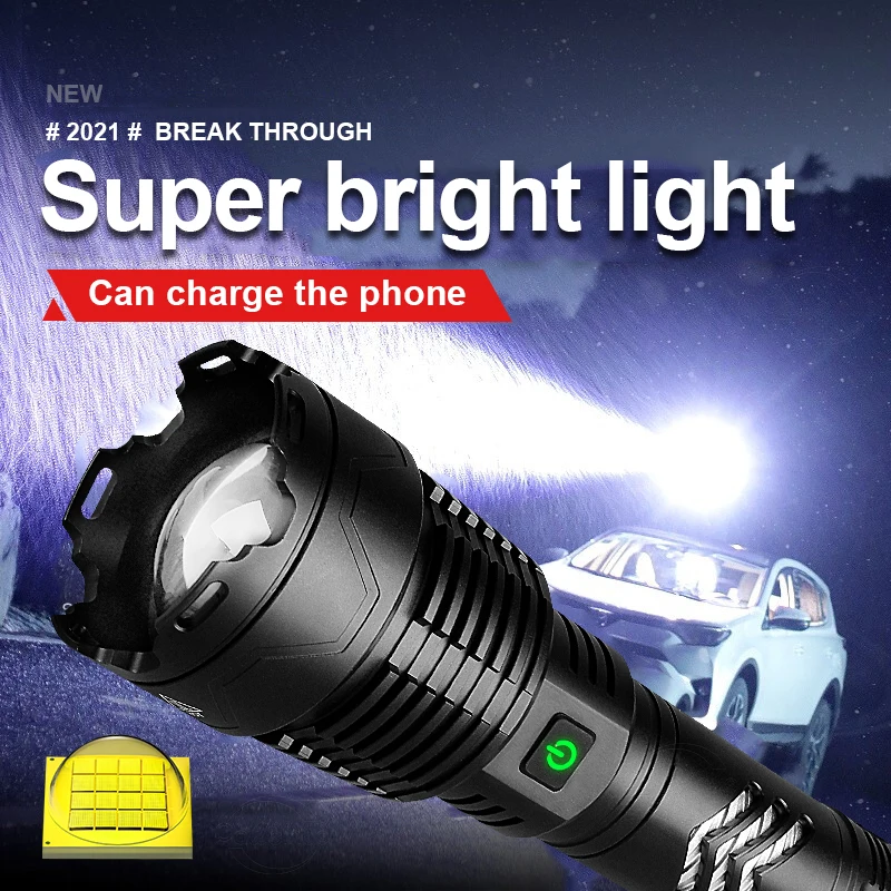 

High quality XHP160 Led Flashlight 18650 Powerful Tactical Flashlight Torch Usb Rechargeable Hand lamp High power Flash light