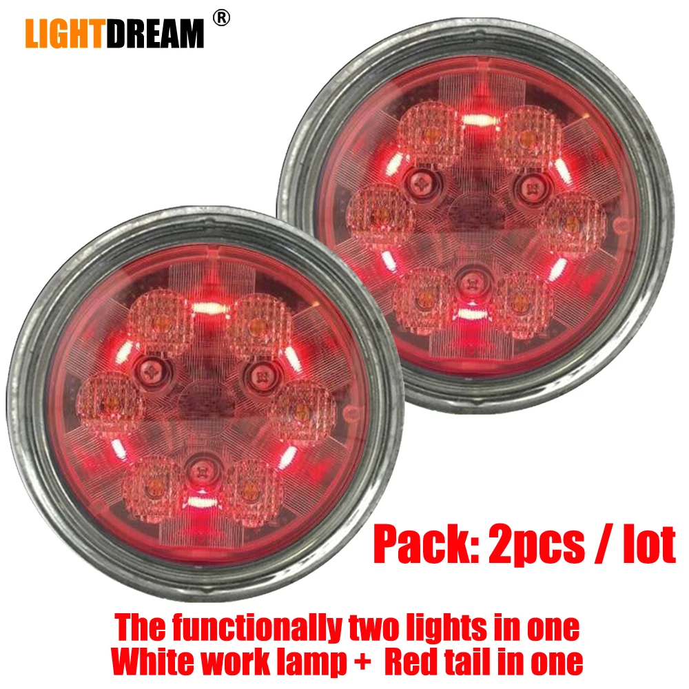 

Led Work Lights & Tail Light Par36 18W Led Tractor Lights With Red Lamp for Off-Road 4x4 / Powersports / Railroad x2pcs/lots