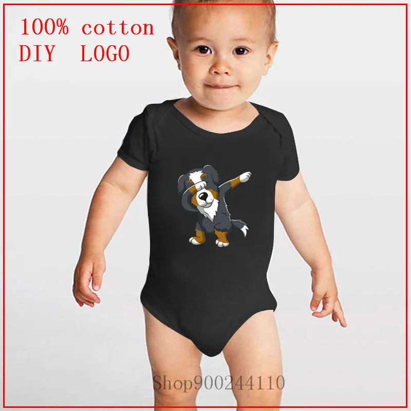 

Cute Dabbing Bernese Mountain Dog Dab Dance Cartoon printed Bodysuit Baby Newborn summer Short sleeve Jumpsuit Clothes Rompers