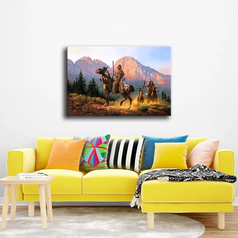 Картина на холсте в виде индийского рыцаря ценит высокие устремления принты и