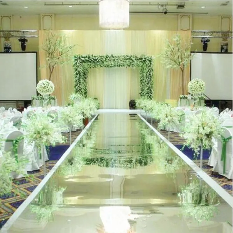 

Romantic Wedding Favors Mirror Carpet Aisle Runner T Station Decorations Rug Supplies New Arrival 1.2 Meter Width 20M/Lot