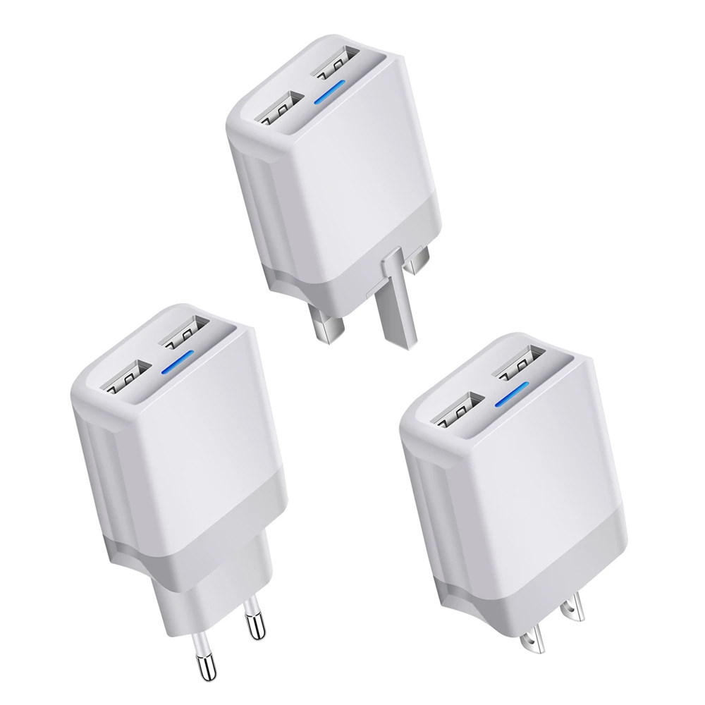 Bakeey 2.1A Dual Port USB Charger Adapter LED Blue Light Fast Charging For Phone 5G | Мобильные телефоны и аксессуары