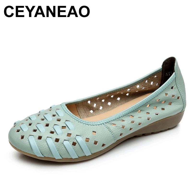 

Сандалии CEYANEAO2019 женские из натуральной кожи, мягкие босоножки на плоской подошве, модная летняя обувь, большие размеры 34-43, se1700