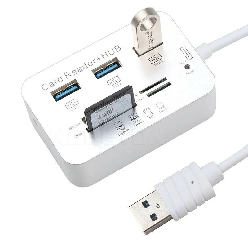 

USB 3.0 3Port HUB Verteiler Splitter Adapter Multiport Kartenleser Laptop PC