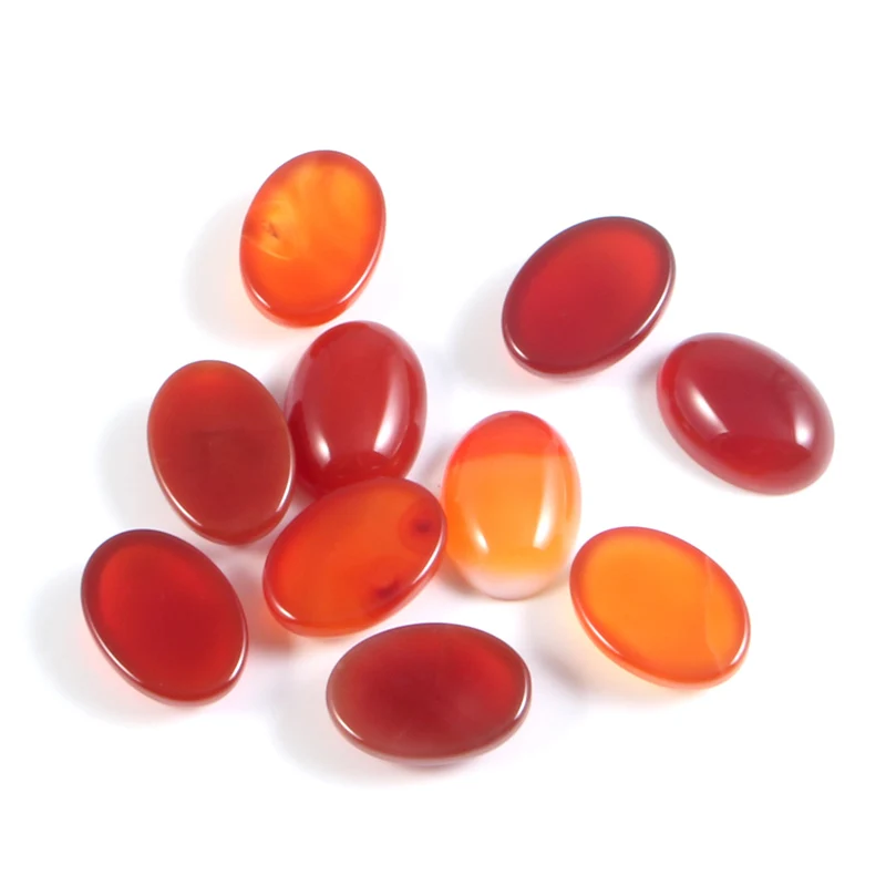 10 шт. декоративный кабошон в форме яйца с красным агатом | Украшения и аксессуары