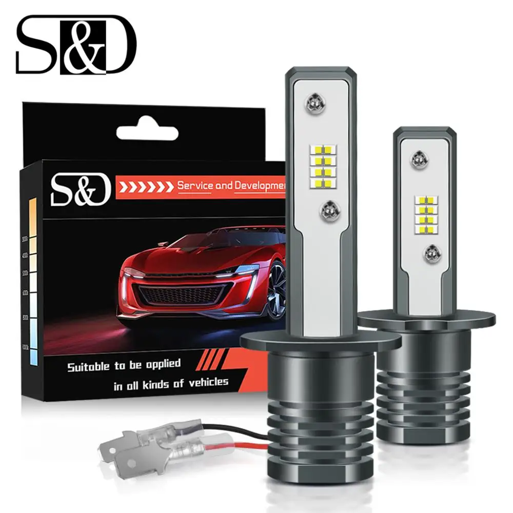 2 шт. супер яркие светодиодные лампы H1 H3 16 SMD CSP Автомобильные противотуманные фары