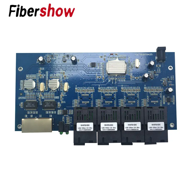 Гигабитный коммутатор Ethernet оптоволоконный оптический промышленного класса 4 1 25G