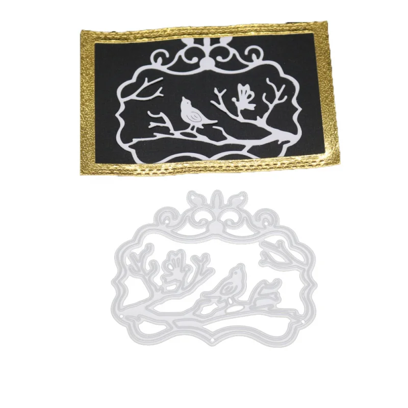 Металлические Вырубные штампы AHOMASH с птичьими ветвями необычное украшение