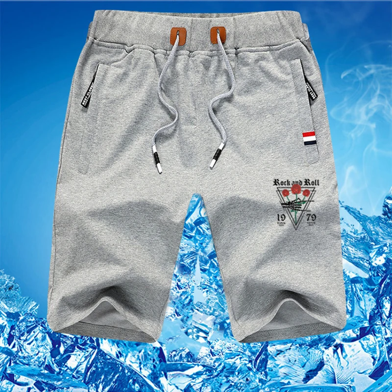 

Шорты мужские повседневные свободные, дышащие однотонные Бермуды, спортивные штаны оверсайз с принтом роз, для бега, лето