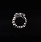 Индивидуальное посеребренное кольцо в виде змеи Ouroboros для мужчин и женщин, мотоциклетвечерние вечернее кольцо в стиле панк, кольцо Viper, модные украшения