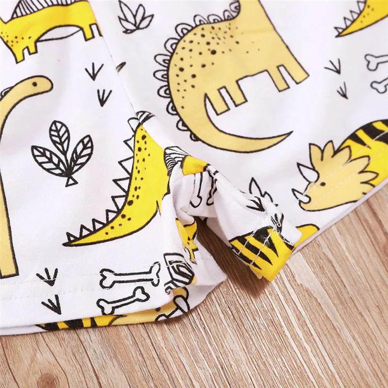 

Toddler Baby Girl Clothes Letter Print Sleeveless Suspenders Vest Dinosaurs Print Short Pants 2Pcs Outfits Sunsuit Set