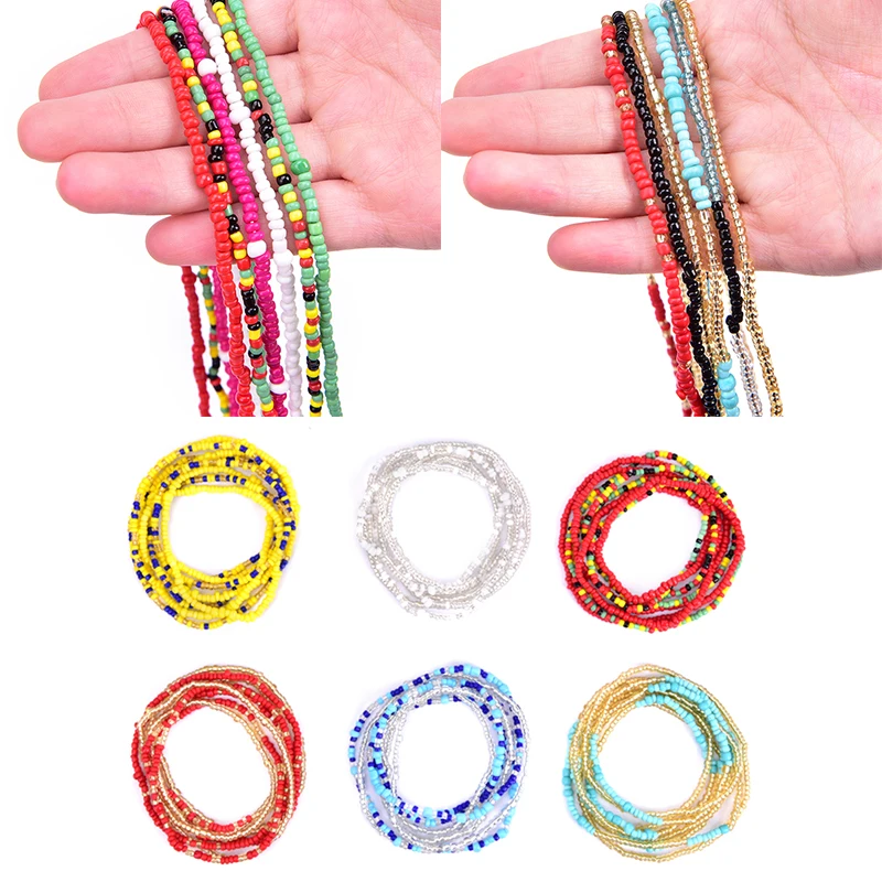 Богемные стильные двухрядные цепочки для тела из бисера ювелирные изделия