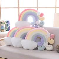 ins hot rainbow cloud star moon shell plush cushion soft stuffed sleeping toy pillow home decor cushions baby shower gifts doll