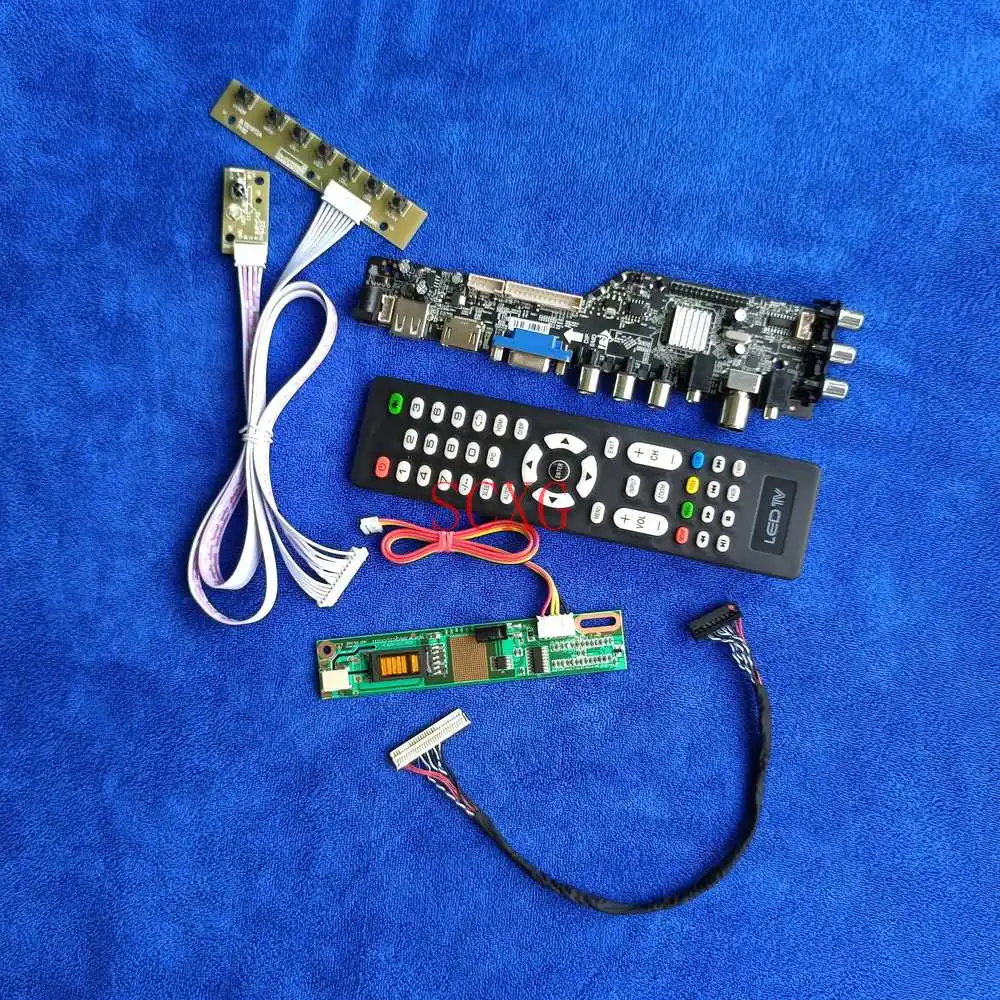 

Плата контроллера цифровой DVB 30 контактный LVDS ДЛЯ QD15XL01/QD15XL04/QD15XL06/QD15XL09 1024*768 1-CCFL AV VGA USB HDMI-Совместимость Комплект