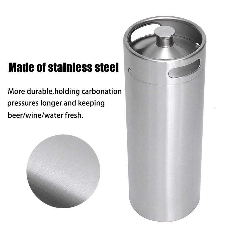 

3/4/5/10L Mini Stainless Steel Beer Keg with Tap for Craft Beer Dispenser System Home Wine Beer Brewing