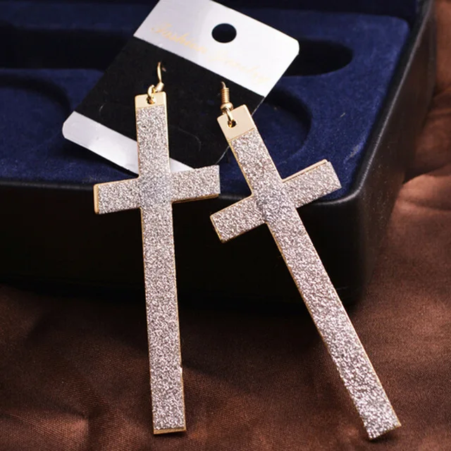 Cross gold Лидер продаж, 1 пара, новинка, 5 см, круглые серьги-кольца, модные, большие, круглые, серьги-кольца, элегантные, простые, проколы, серебро/гол, вечерняя - Окраска металла: Cross gold