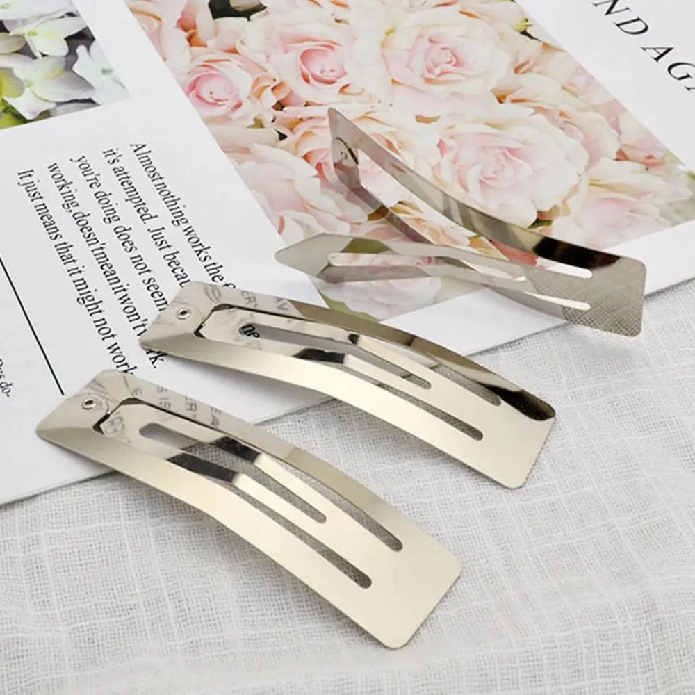 

New 10 Pcs Silver Metal Square Hair Clips 50/60/70/80mm Handmade Craft DIY Hair Accessories
