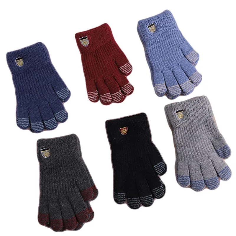 2020 Children gloves Winter and autumn fingers warm soft knitted boys fashion for Kids 3-6Y with high quality | Детская одежда и
