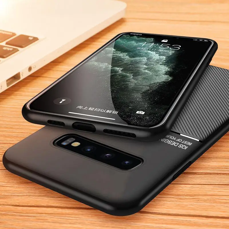 

For Samsung S8 S9 S10 S20 S21 Plus S10E S20 S21 ultra s20 FE Case Frosted Stripe For Galaxy Note 8 9 10 20 Plus Simplicity Cover