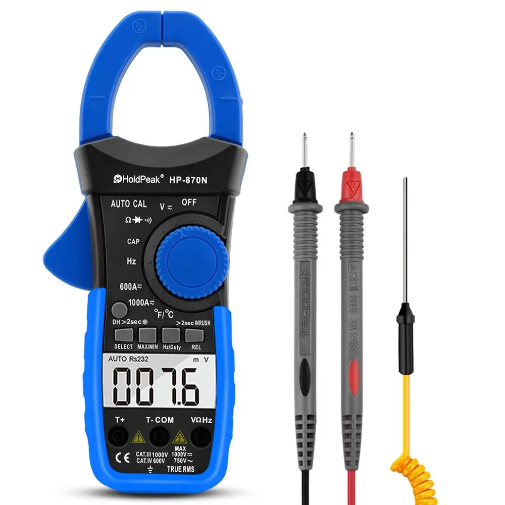 HoldPeak HP-870N мультиметр Цифровые токоизмерительные клещи с автоматическим выбором