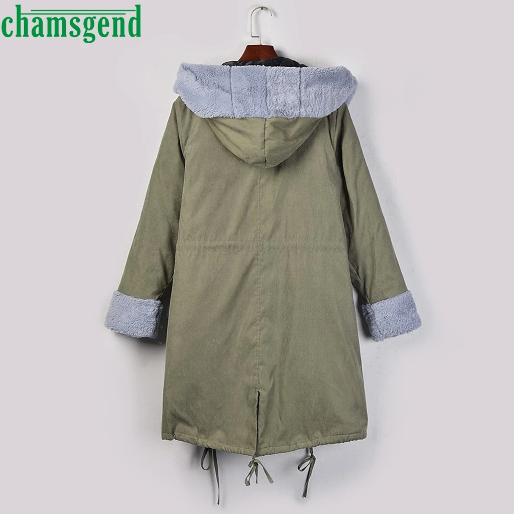 

CHAMSGEND parka women Coats luxurious Large fur collar hooded coat warm Fox fur liner parkas long winter jacket top quality #4Z