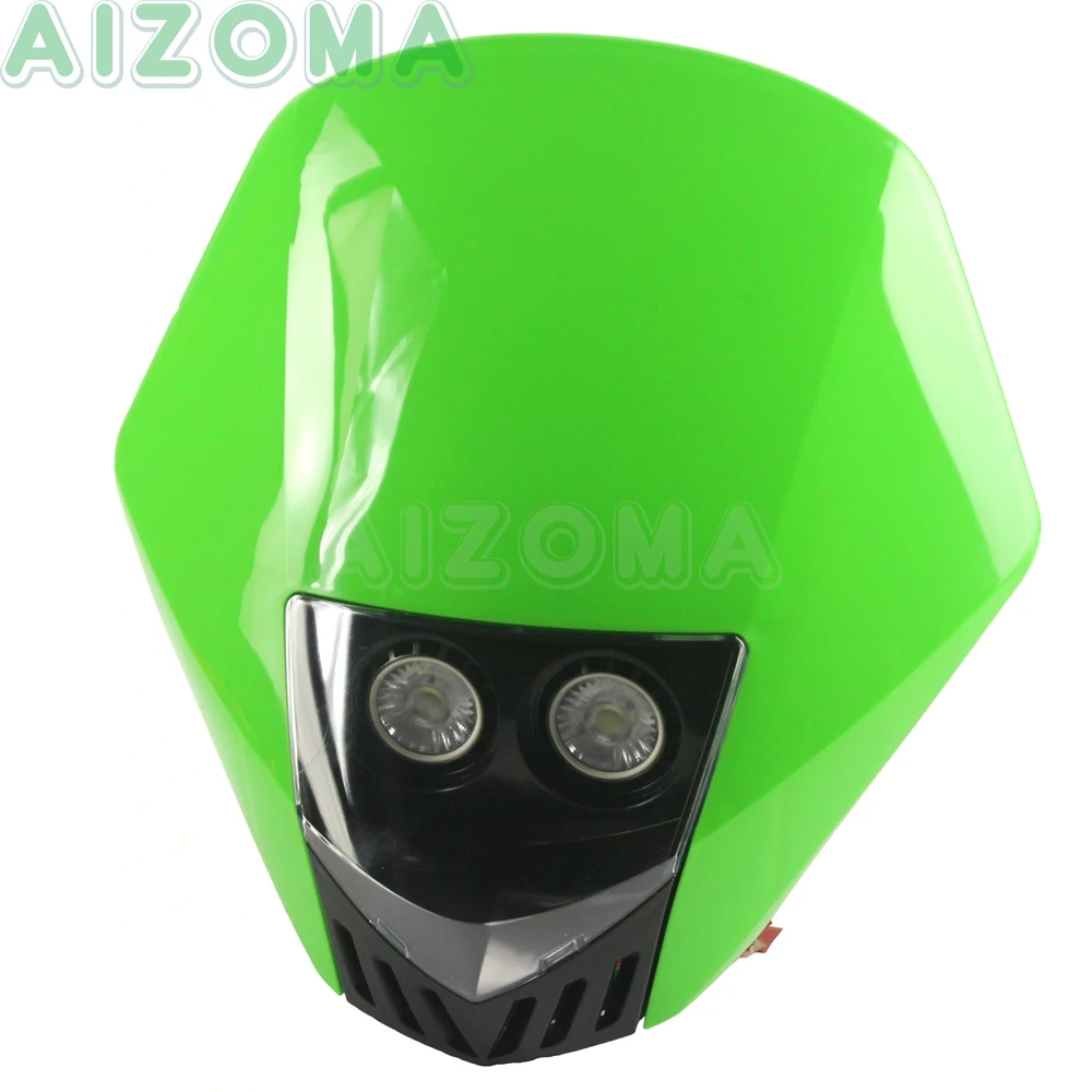 Зеленая фара для мотокросса мотоцикла грязи 10 Вт MR16LED обтекатель фары Honda Kawasaki KX250F