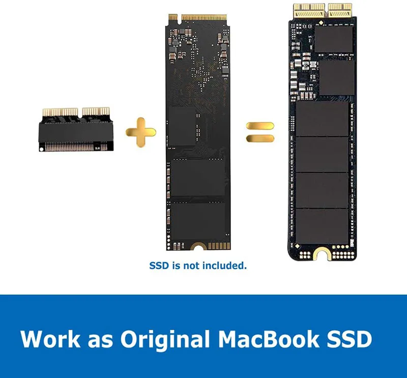Адаптер M.2 NVMe PCIe M2 адаптер NGFF на SSD для обновления Macbook Air 2013-2017 Mac Pro 2013 2014 2015 A1465 A1466