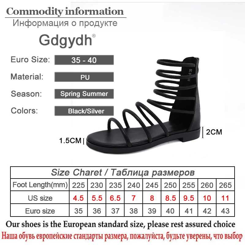 Женские сандалии гладиаторы Gdgydh черные летние на плоской подошве с открытым