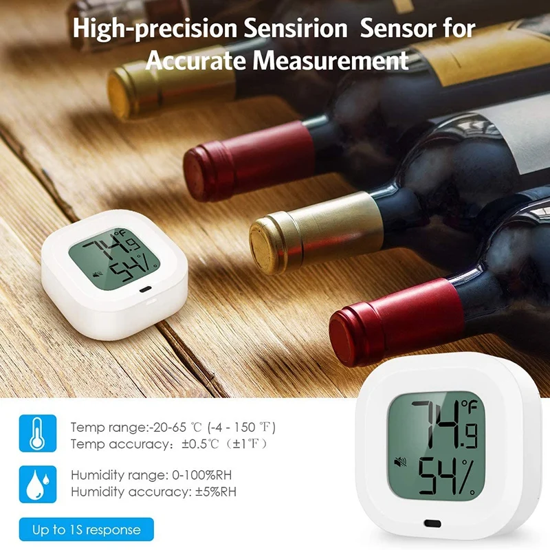 

Wireless Thermometer Hygrometer Compact Bluetooth 5.0 Humidity Temperature Sensor for House Greenhouse Baby Room