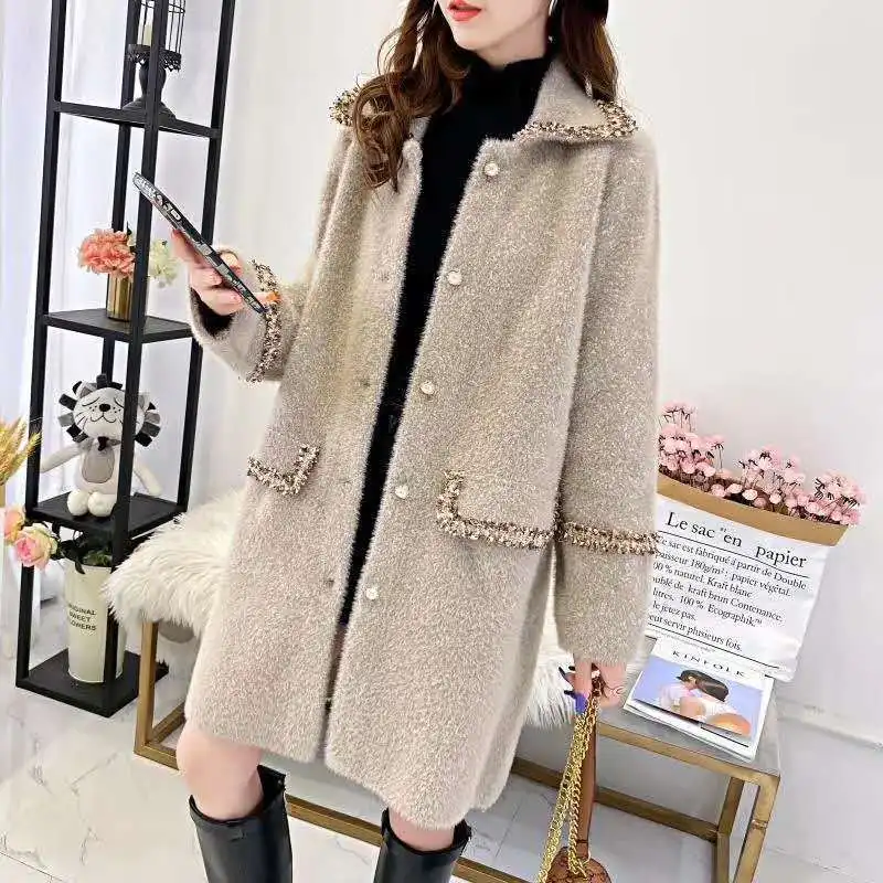 

Women's Medium-Length New Style for Autumn and Winter Loose Woolen Coat